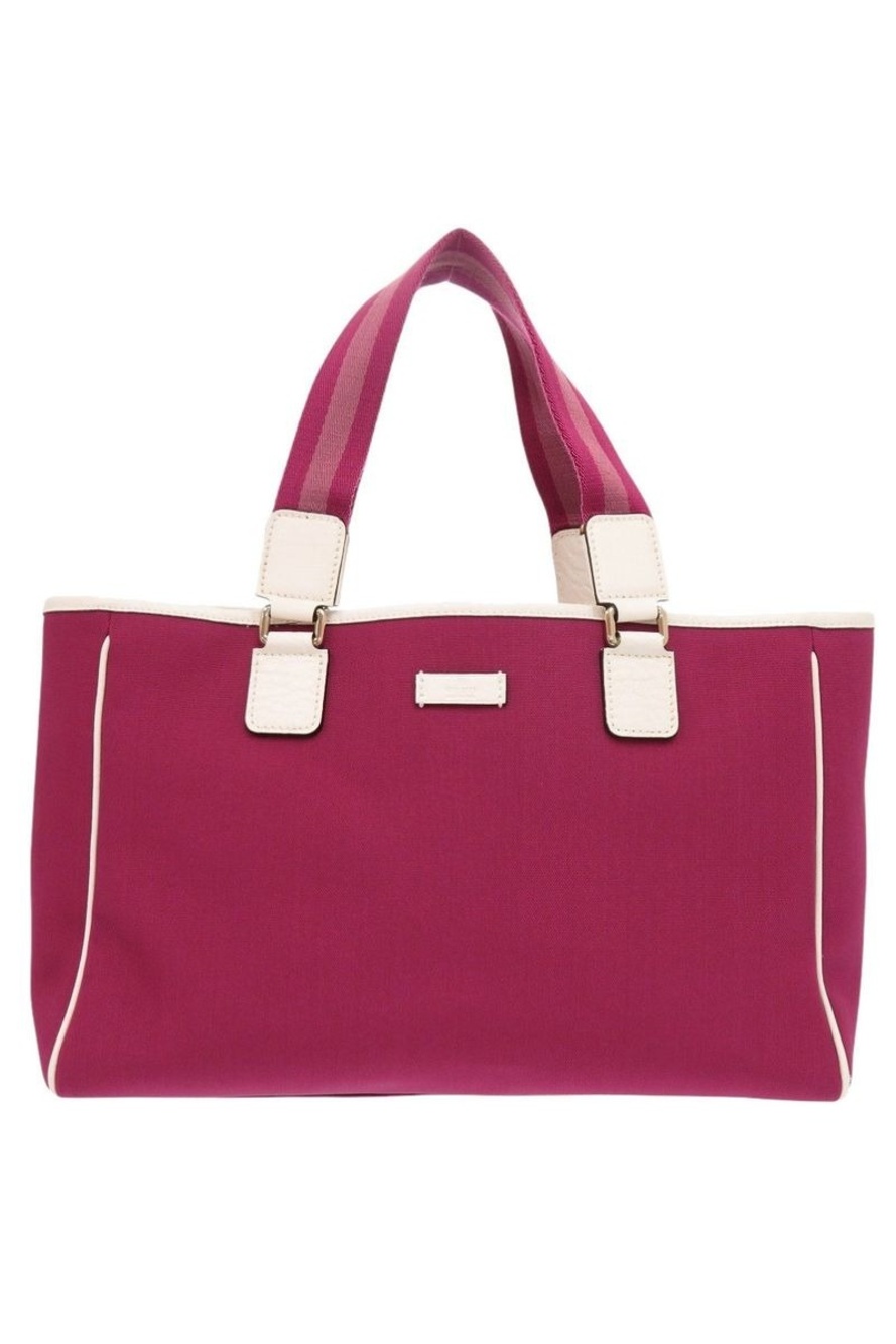 Gucci Canvas Wine Red Tote Bag 0689